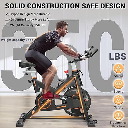 Wenoker Exercise Bike Indoor Cycling Bike for Home Gym Use with LCD Display, Ipad Holder & Comfortable Seat Cushion Bike Fitness for Home Training Cardio Workout