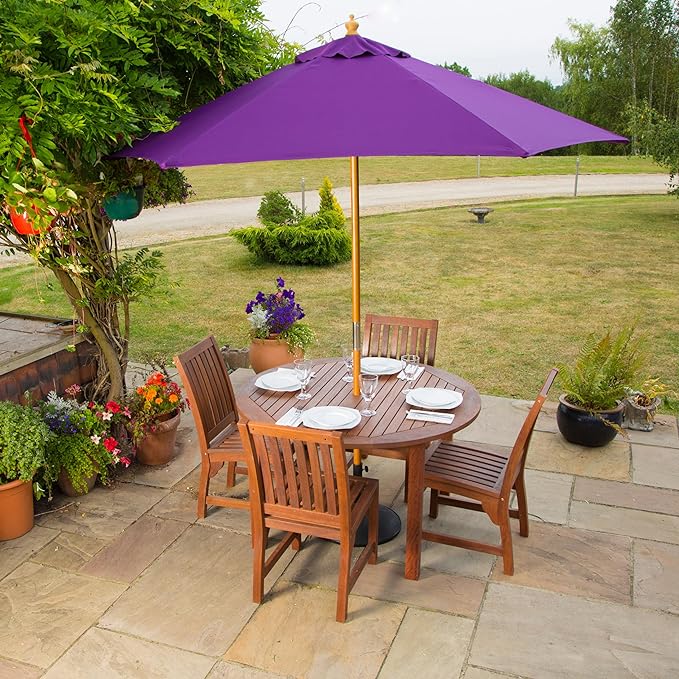 BrackenStyle Devon Hardwood Dining Set - Round Table 4 Chairs