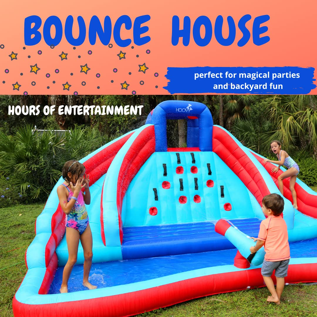 【Sports&Outdoors】Double Water Slide with Climbing Wall 6.5x13x11 FT Inflatable Double Water Slide