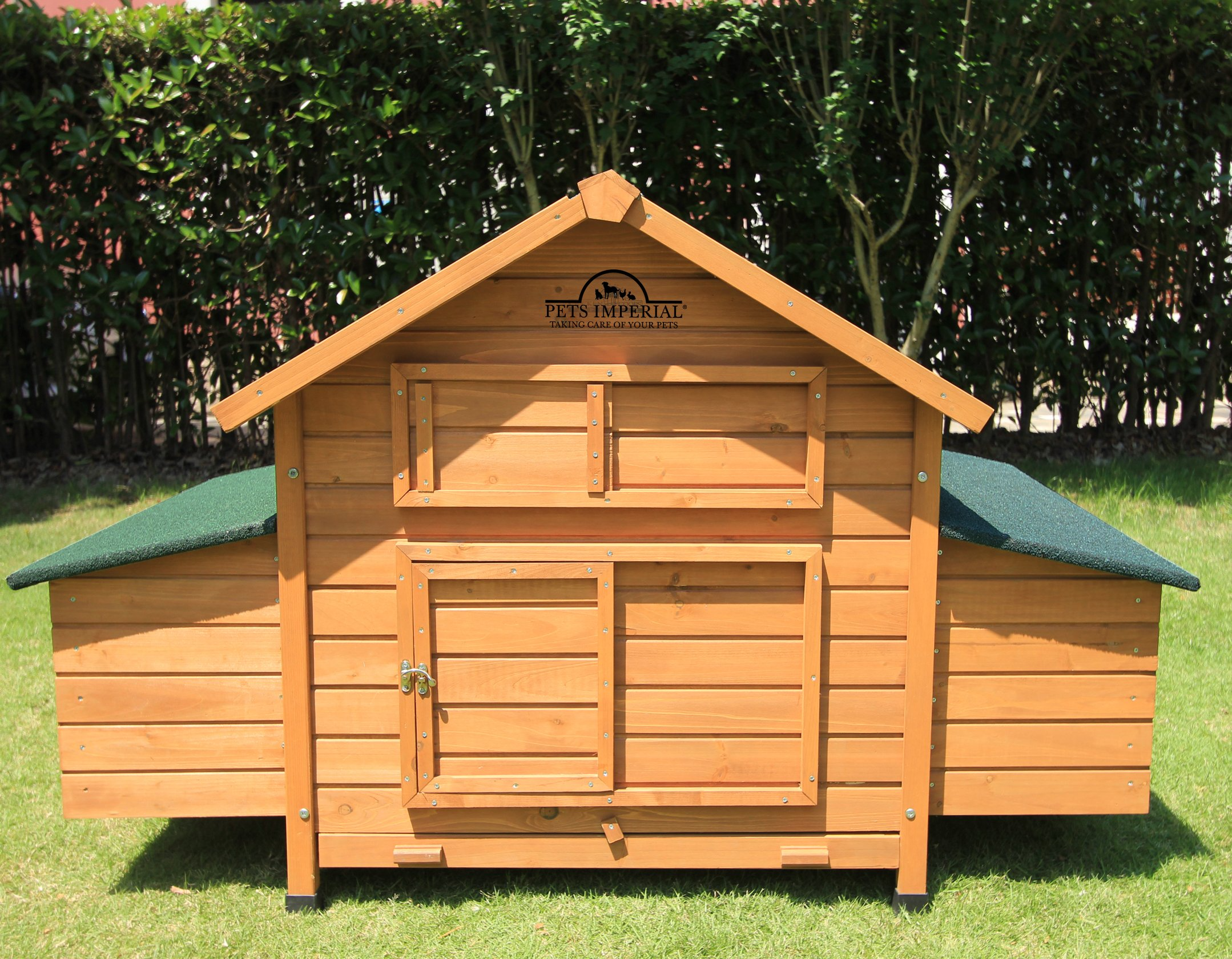 【Home&Garden】Double Savoy Large Chicken Coop with 2 Nest Boxes Suitable Up to 10 Small Birds