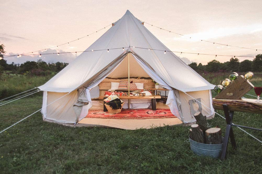 【Sports&Outdoors】Outdoor Waterproof Cotton Canvas Family Camping Bell Tent