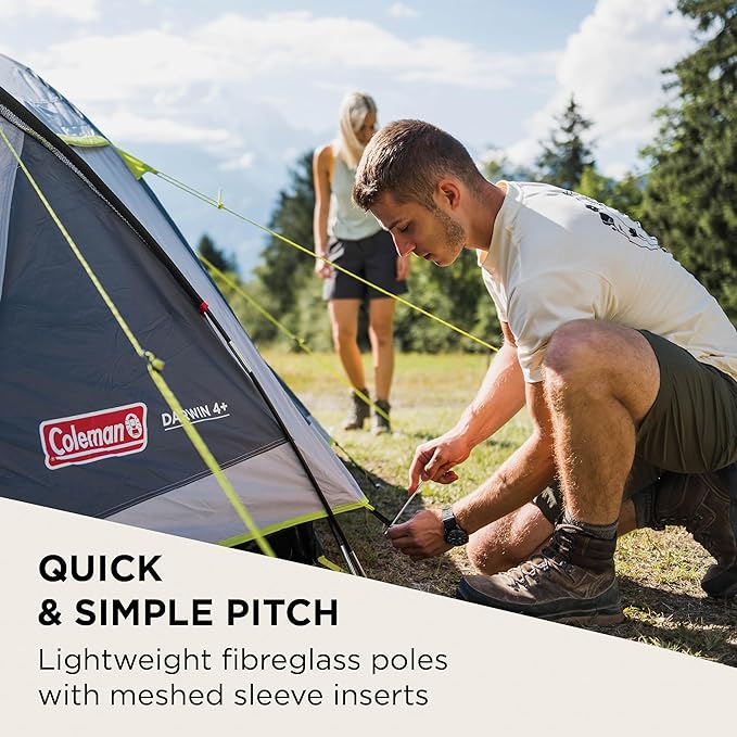 Coleman Tent Darwin, Compact Dome Tent, also Ideal for Camping in the Garden, Lightweight Camping and Hiking Tent, Waterproof, Sewn-in Groundsheet