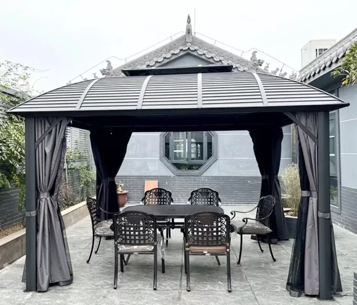 【Gazebo】【BS】3x4m Aluminum Frame Roof Gazebo Solid Roof Party Galvanized