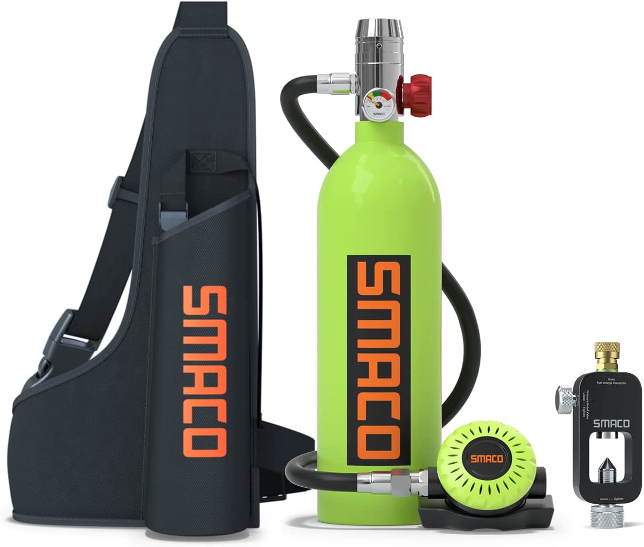 【Sports&Outdoors】Scuba Tank Diving Gear for Diver 1L Mini Scuba Tank Oxygen Cylinder with 15-20 Minutes Underwater Breathing Portable Diving