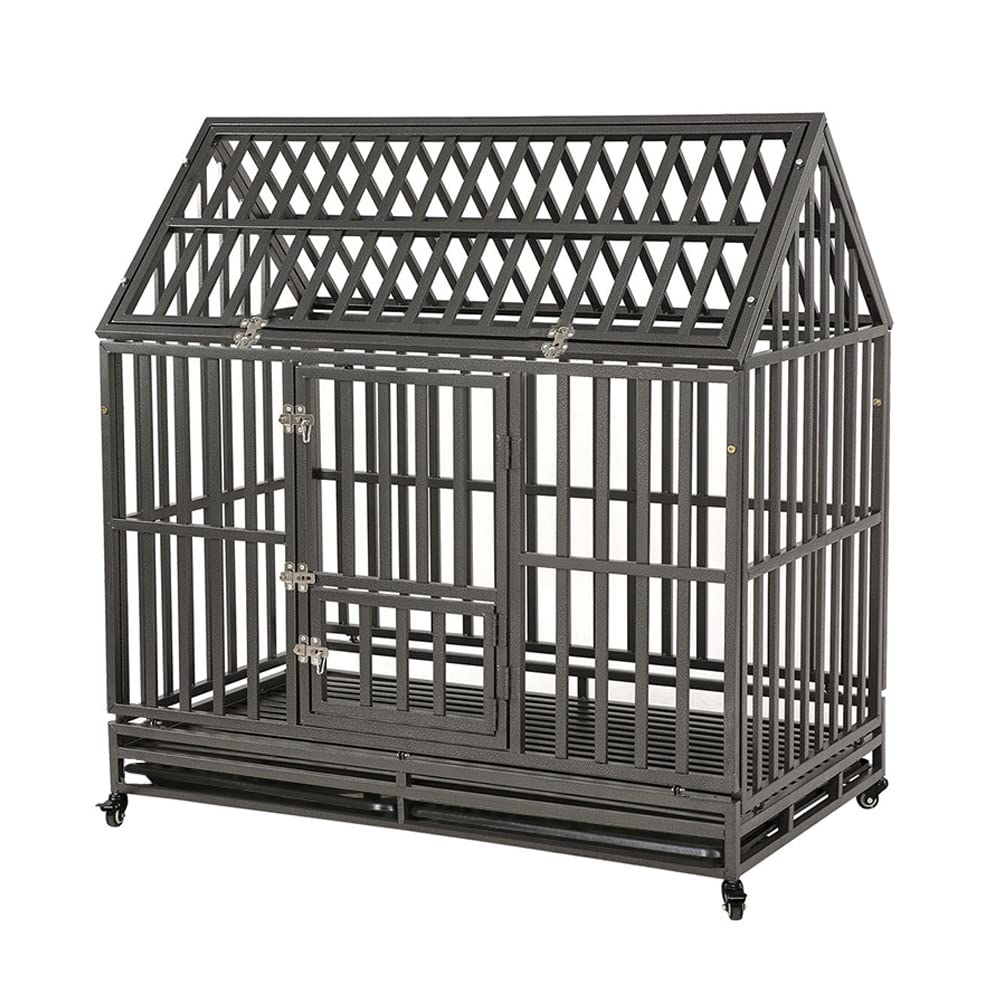 【Home&Garden】42 Heavy Duty Dog Crate Large Dog cage Strong Metal Dog Kennels & Crates for Large Dogs