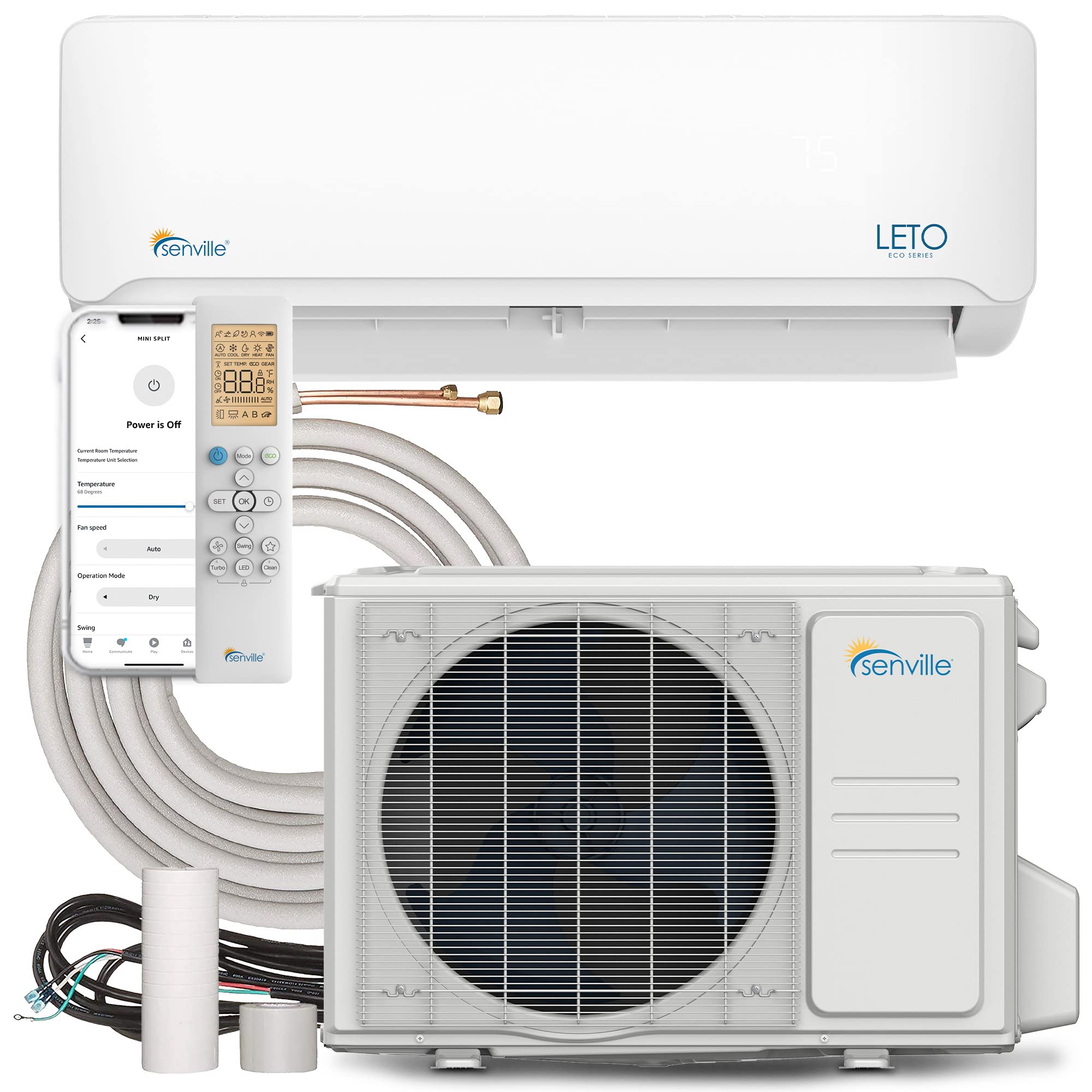 【Appliances】Senville LETO Series Mini Split Air Conditioner Heat Pump, 12000 BTU 110/120V
