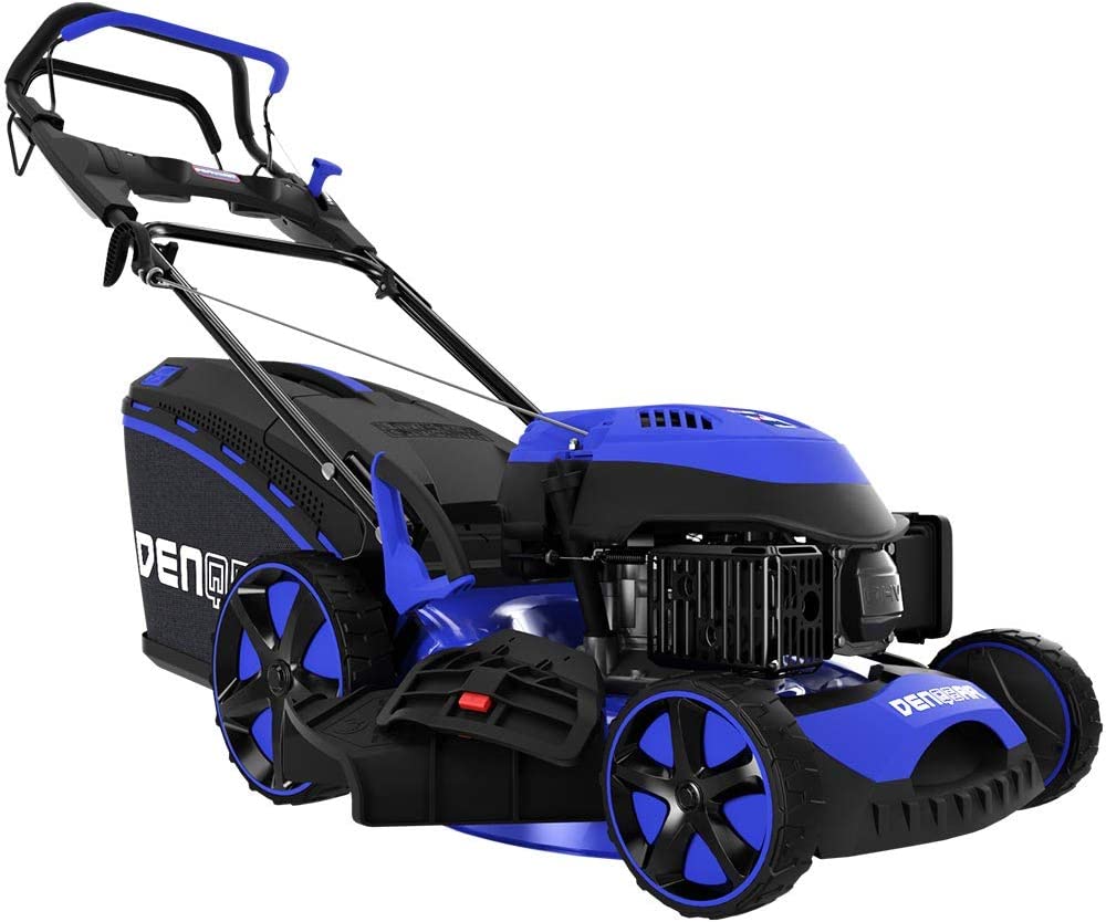 DENQBAR DQ-R46 Petrol Lawnmower (7-in-1, 46 cm Cutting Width, Mulcher, Mower, Wheel Drive with GT Gear