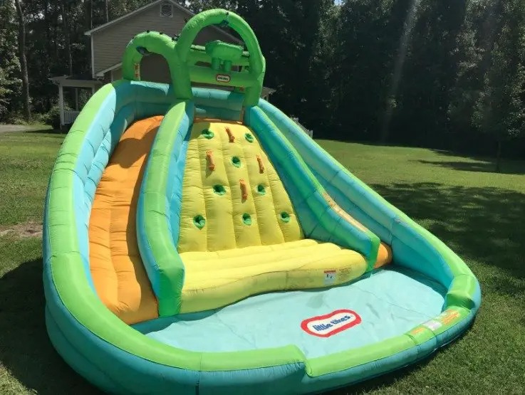 【Sports&Outdoors】Mountain River Race Inflatable Slide Bouncer Multicolor