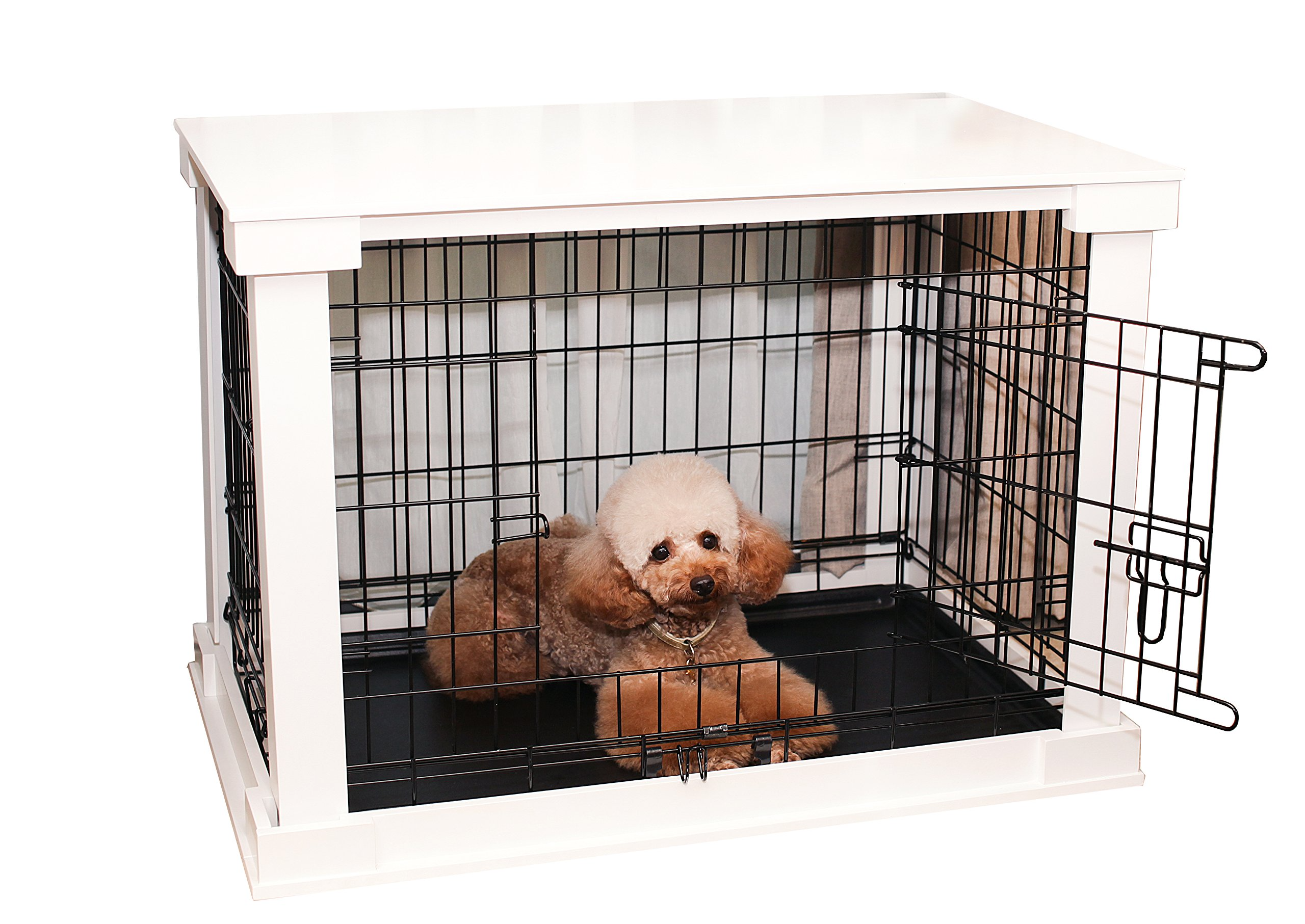 【Home&Garden】White Dog Cage with Crate Cover, Dog Kennel